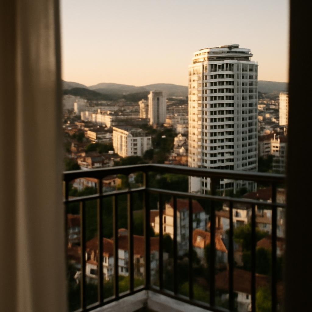 Вид на Центральный район Сочи с балкона квартиры