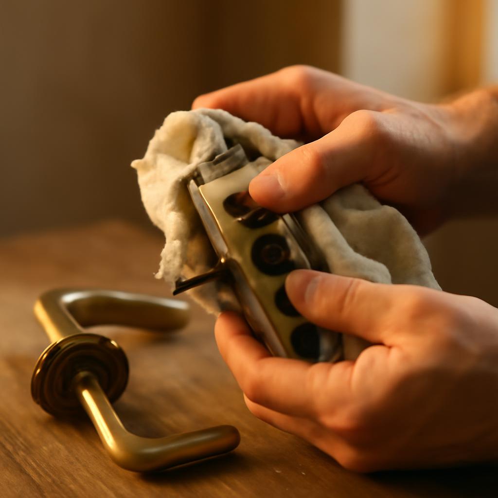 Очистка механизма дверной ручки после демонтажа