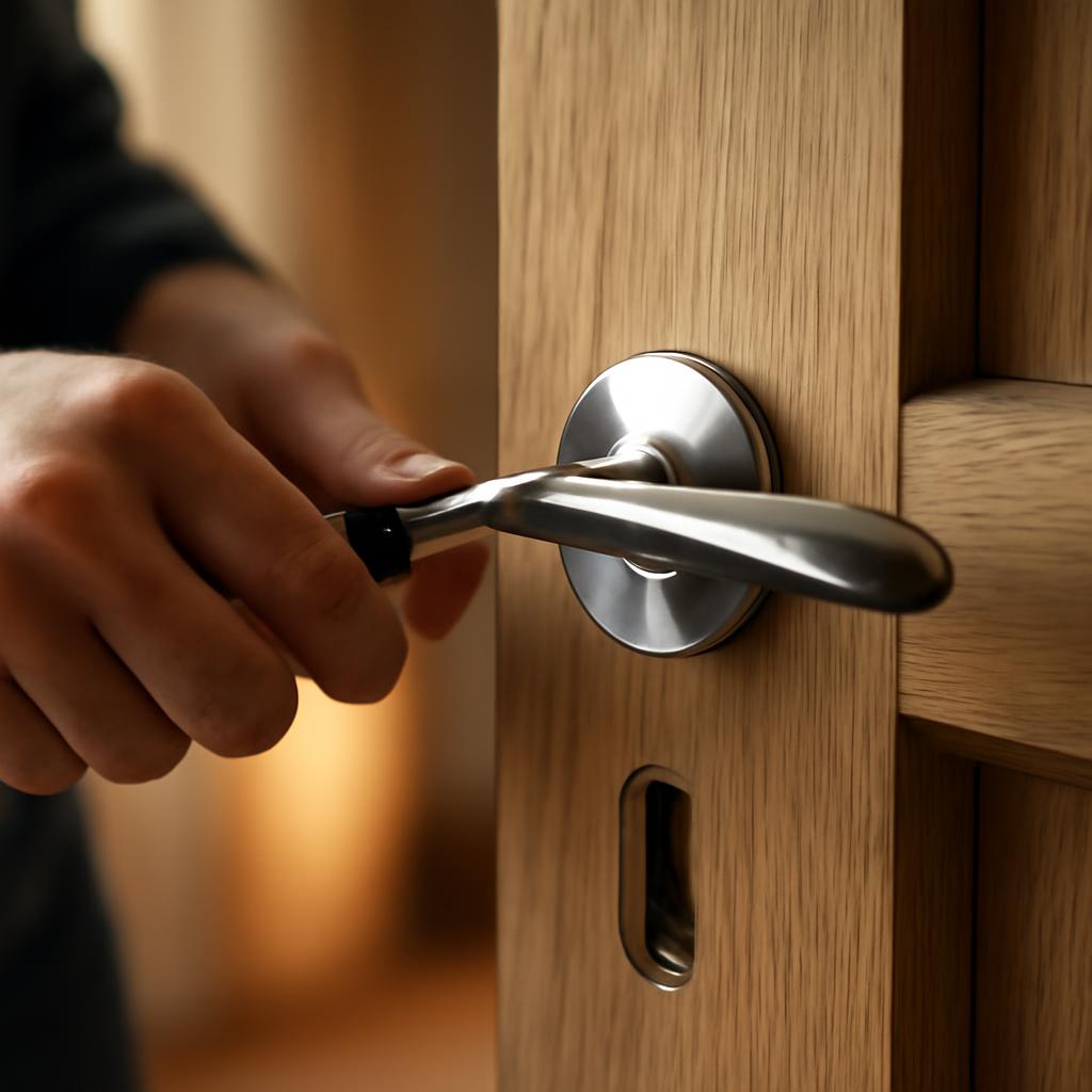 Установка новой дверной ручки на межкомнатную дверь