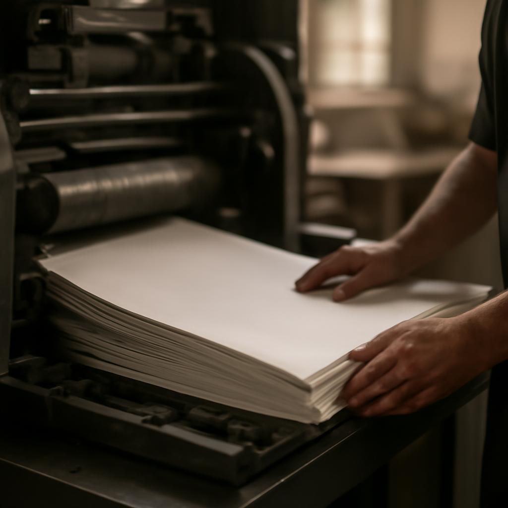 Процесс полного цикла печати в типографии