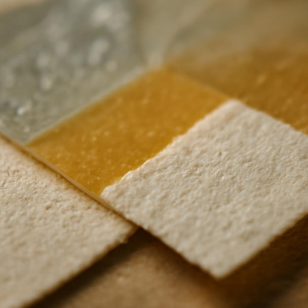 Различные виды клеевых слоёв на наклейках под микроскопом