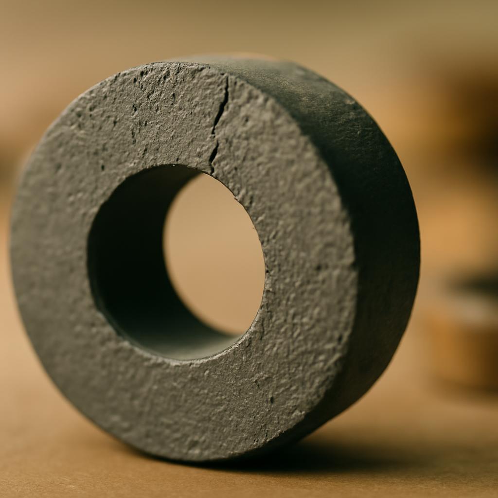 Структура ферритового сердечника под микроскопом