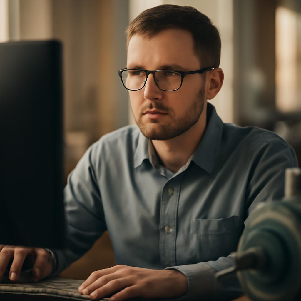 Дмитрий Ковалёв — профессиональное фото инженера в рабочей обстановке