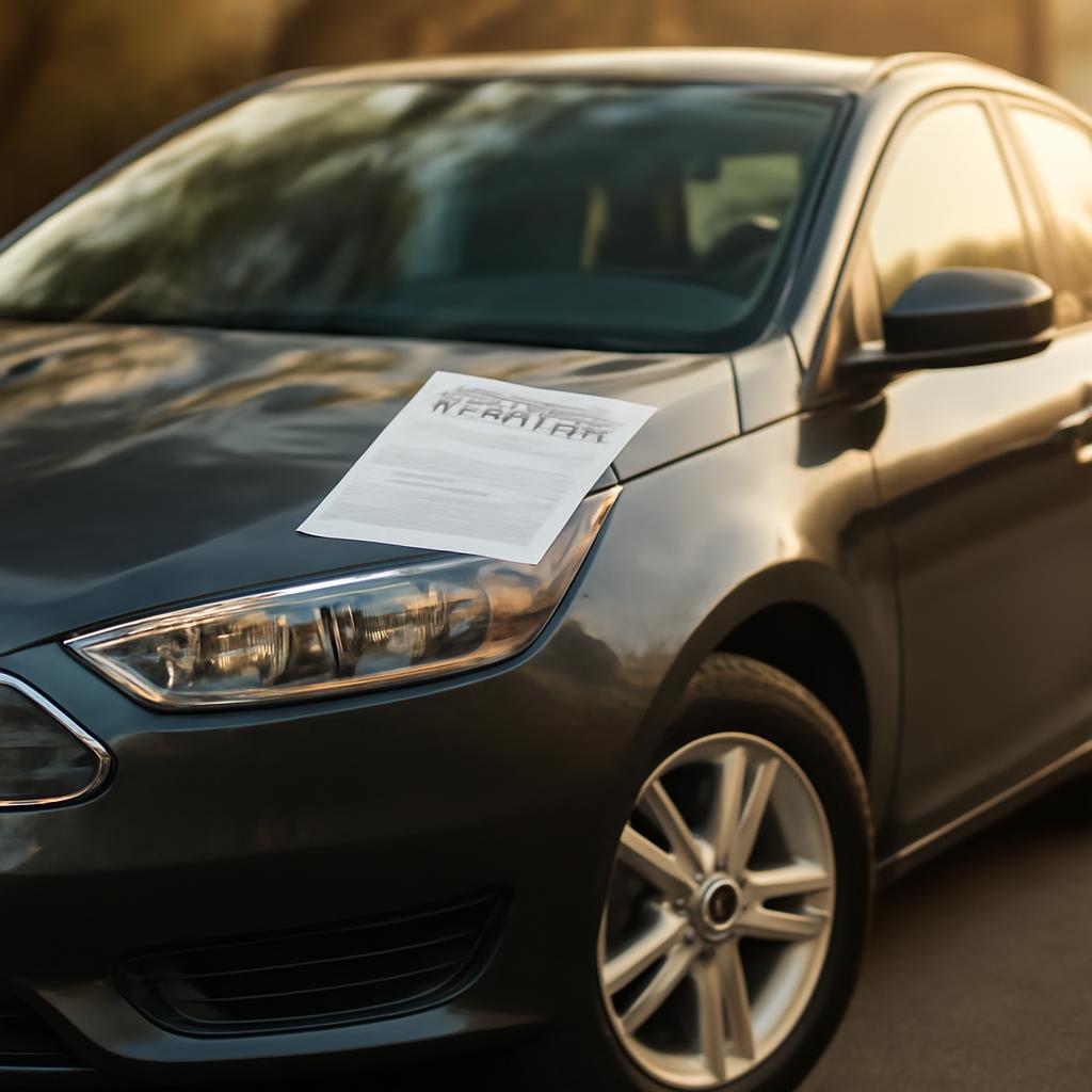 Иллюстрация кредитного автомобиля с элементами КАСКО