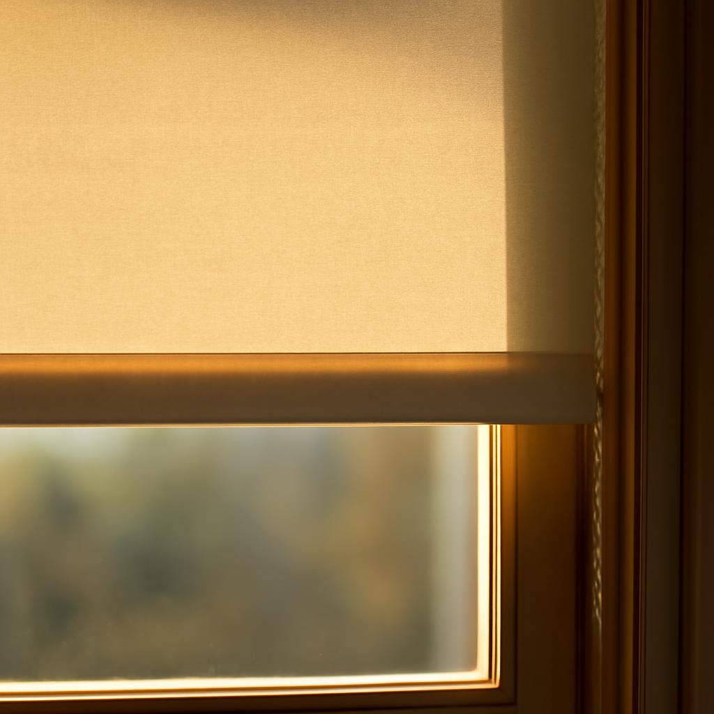 Исправление перекоса рулонных штор на окне