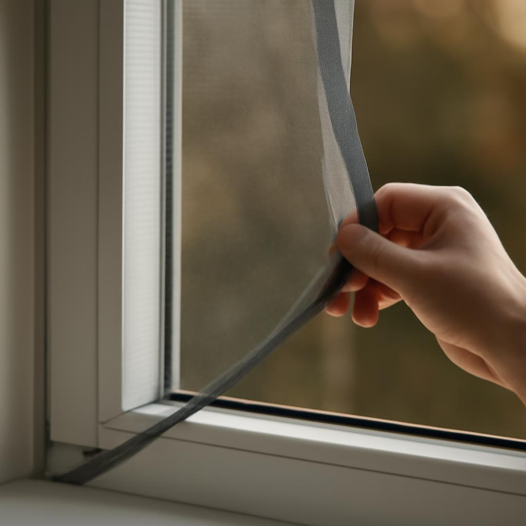 Процесс снятия москитной сетки с пластикового окна