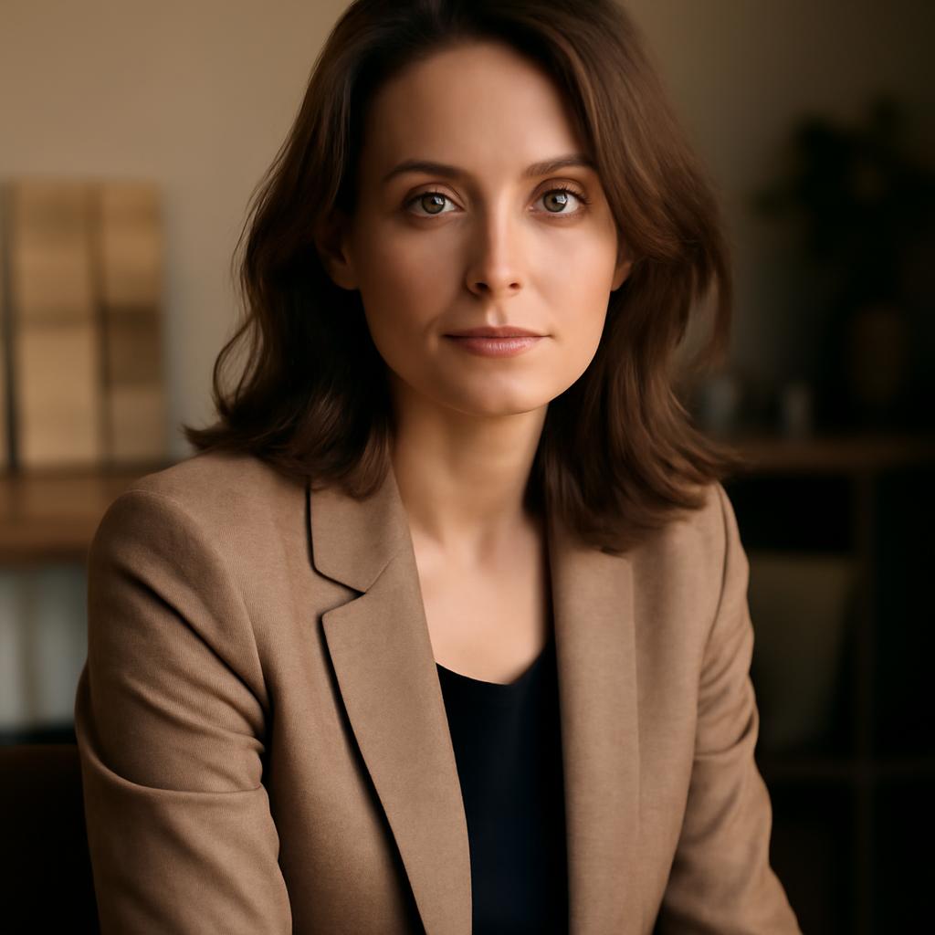 Ольга Воробьева — портрет дизайнера интерьеров в студийной съёмке