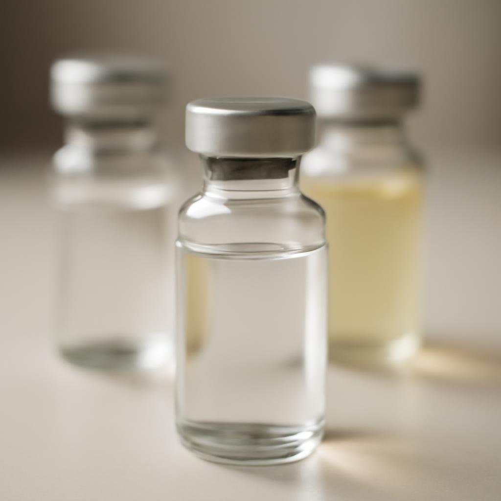 Флаконы с препаратами для мезотерапии на белом фоне