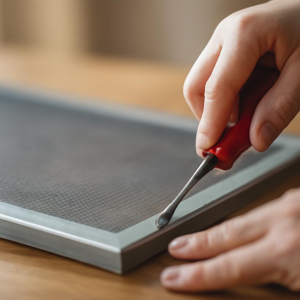 Процесс сборки рамки москитной сетки с натяжкой материала