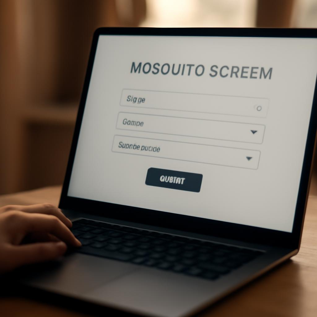 Экран онлайн-заказа москитной сетки с выбором параметров