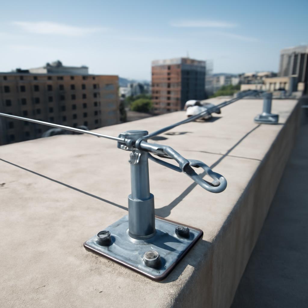 Схема установки горизонтальной анкерной линии на кровле