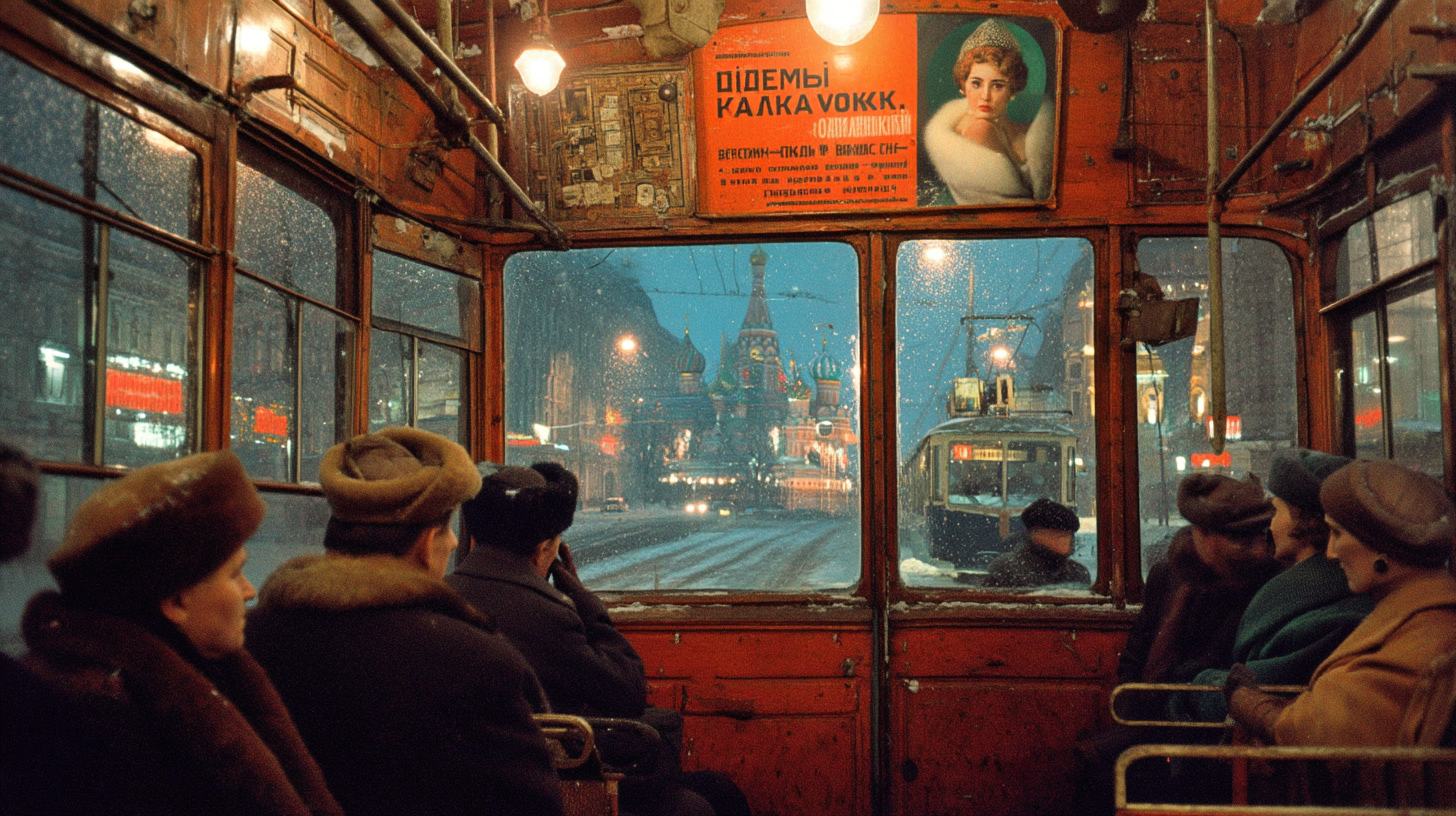 Реклама на борту трамвая в российском городе