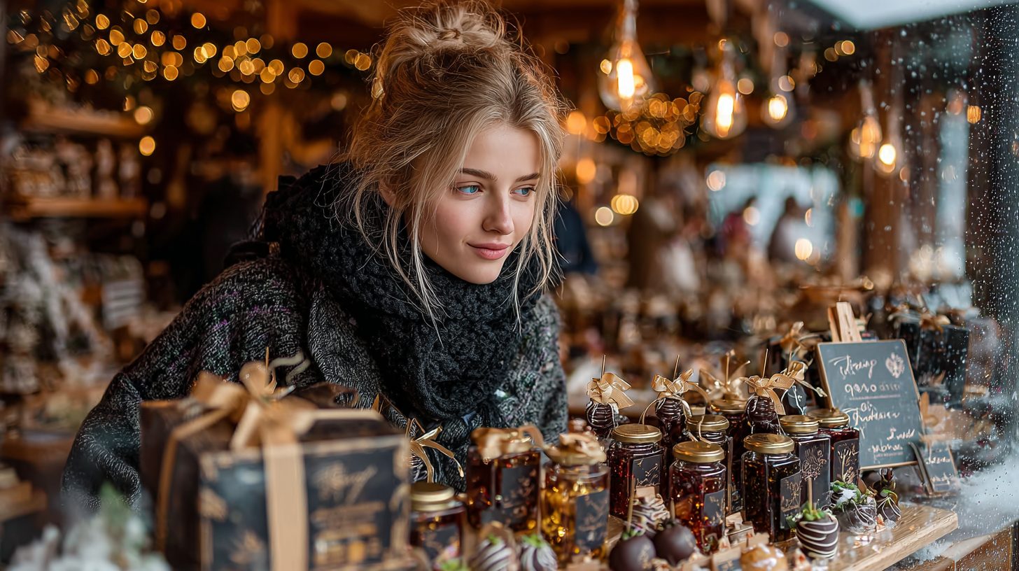 Процесс выбора подарочного набора с клубникой в шоколаде в Томске