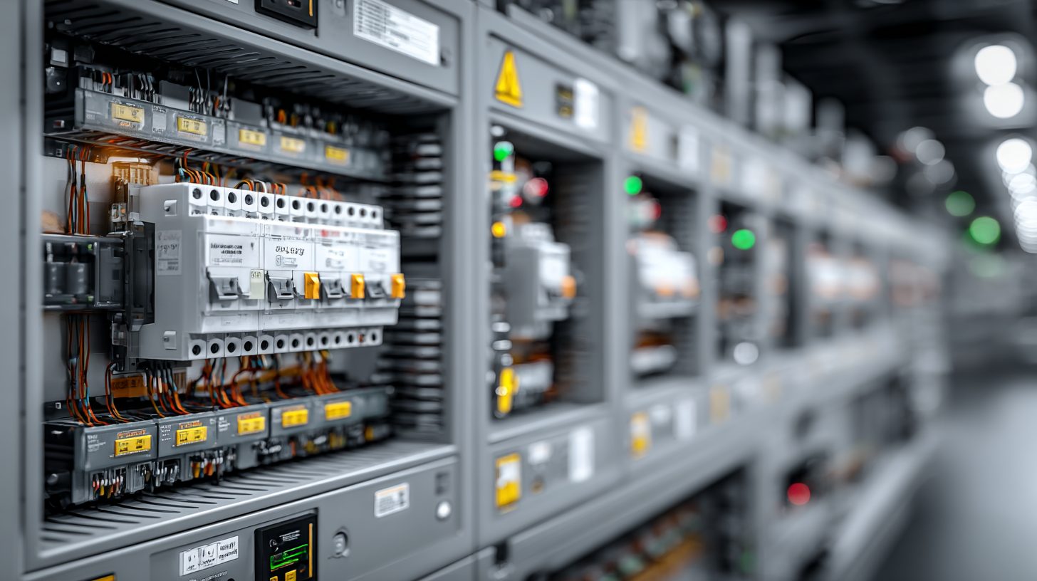 Распределительный щит с установленными прямоугольными клеммами