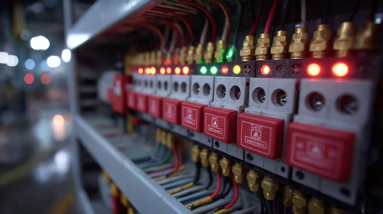 Клеммы в распределительном щите противопожарной системы