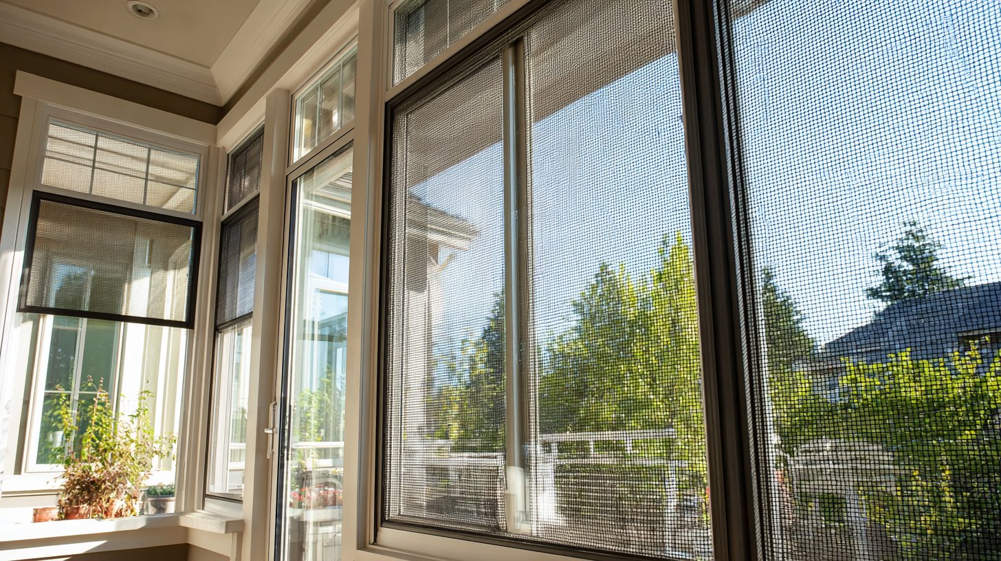 Различные типы москитных сеток на окнах