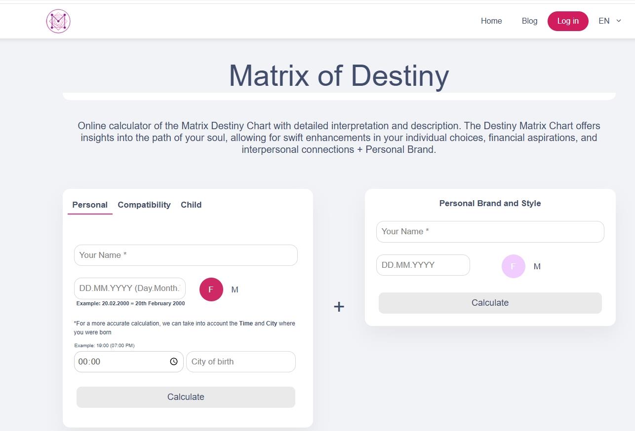 Destiny-Matrix.online — визуальная матрица судьбы