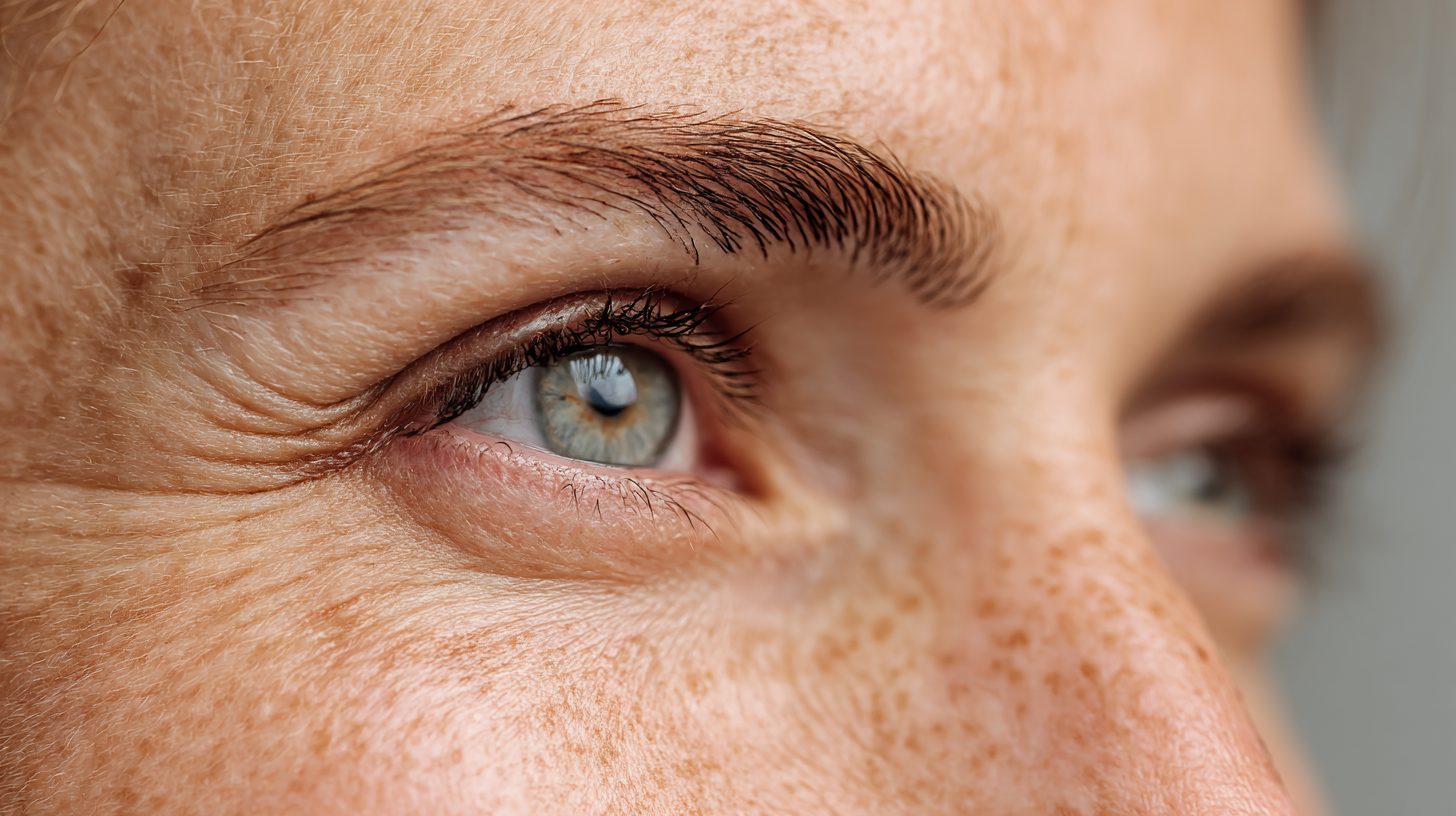 Кожа лица до удаления перманентного макияжа на бровях