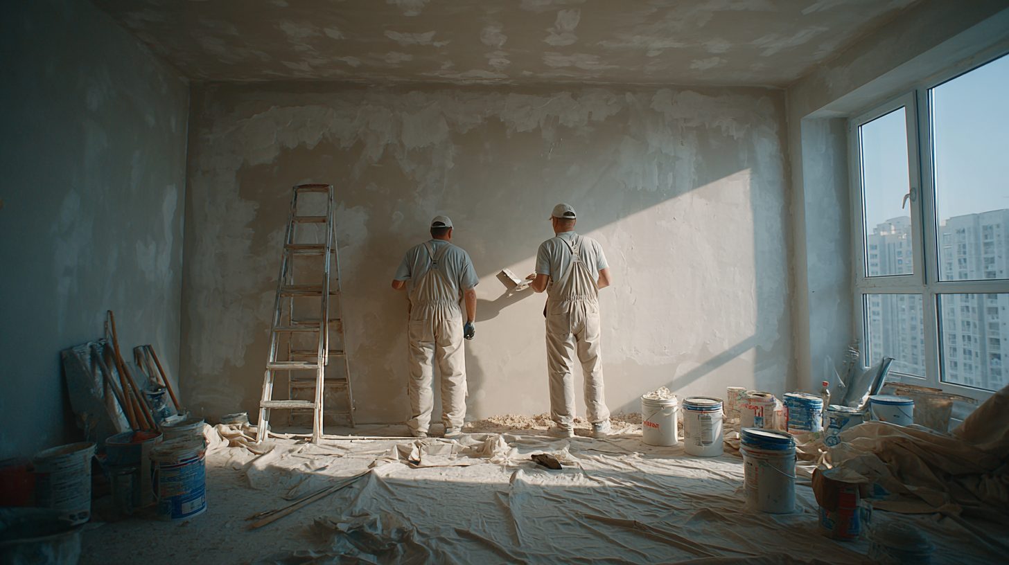 Процесс черновой отделки стен в квартире