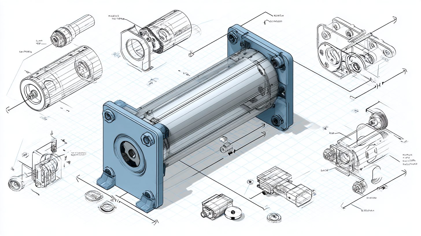 Схема бесштокового пневмоцилиндра в компактной установке