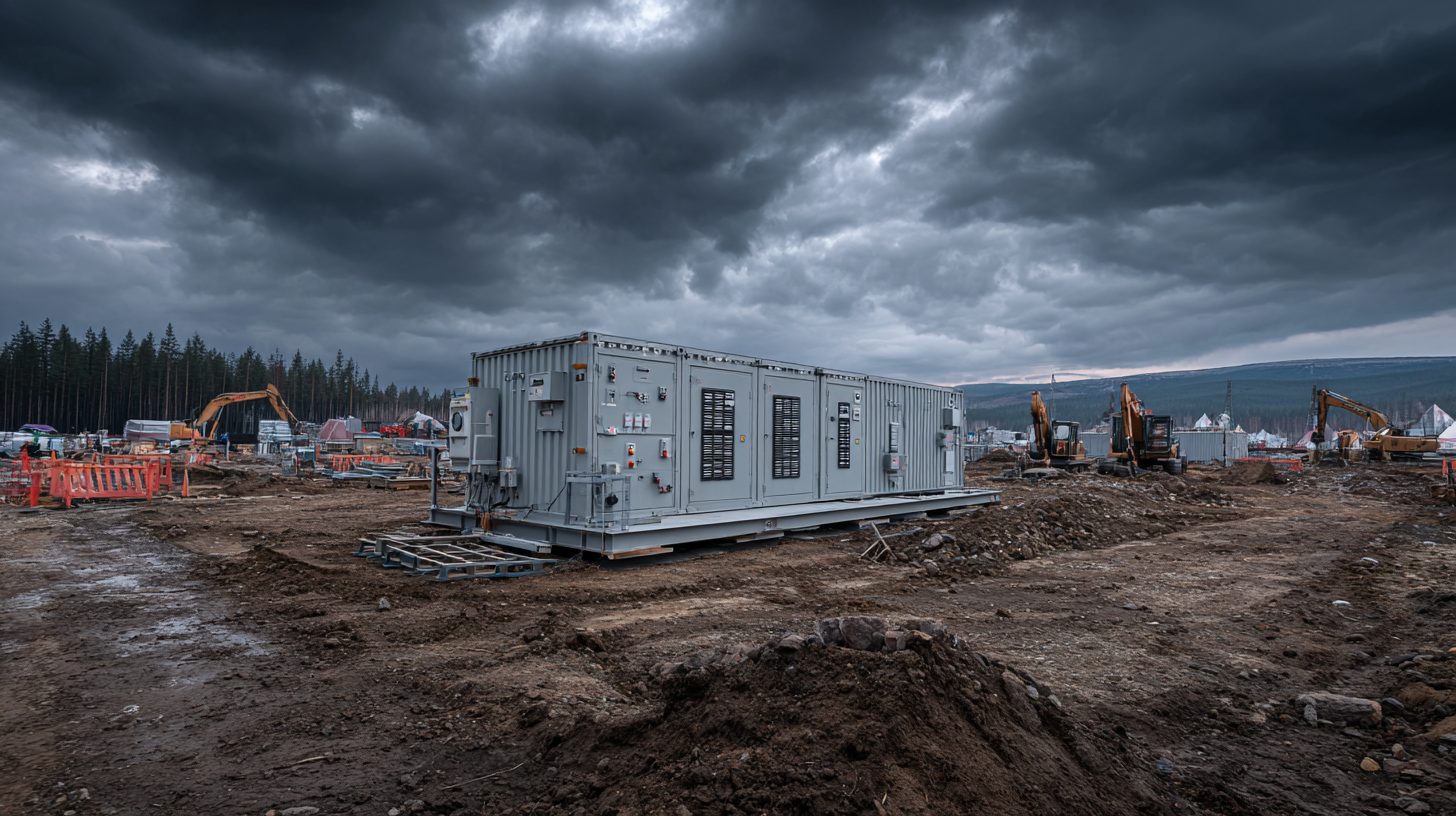 Строительная площадка в Красноярском крае с ДГУ 500 кВт в кожухе и переход на контейне data-yag-processed=