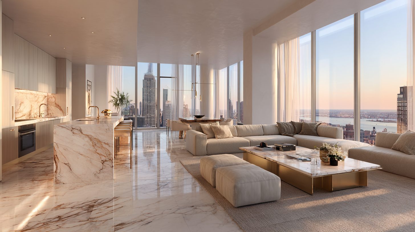 Интеграция планировки и премиальных материалов в элитной квартире