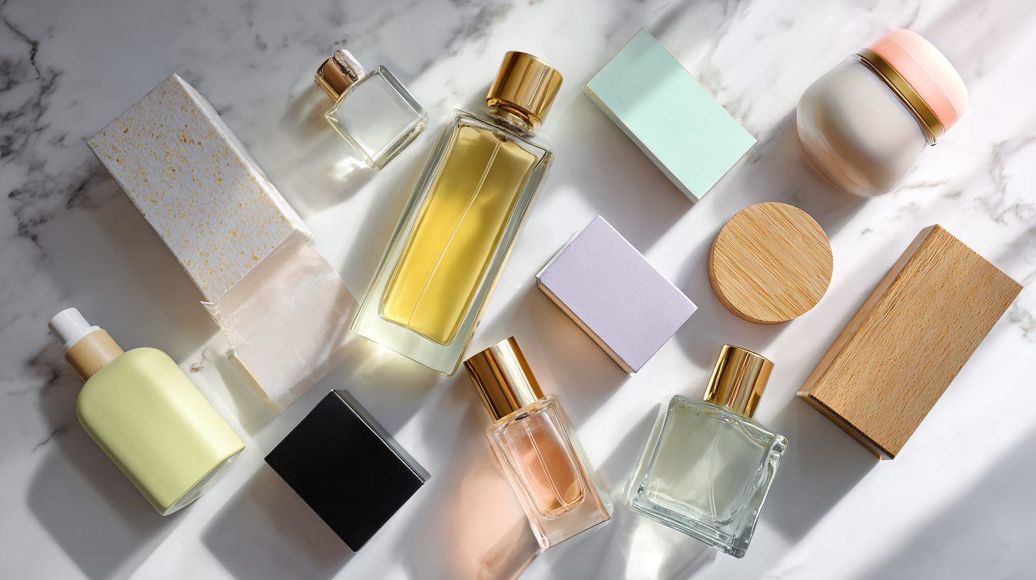 Различные материалы для упаковки косметических продуктов