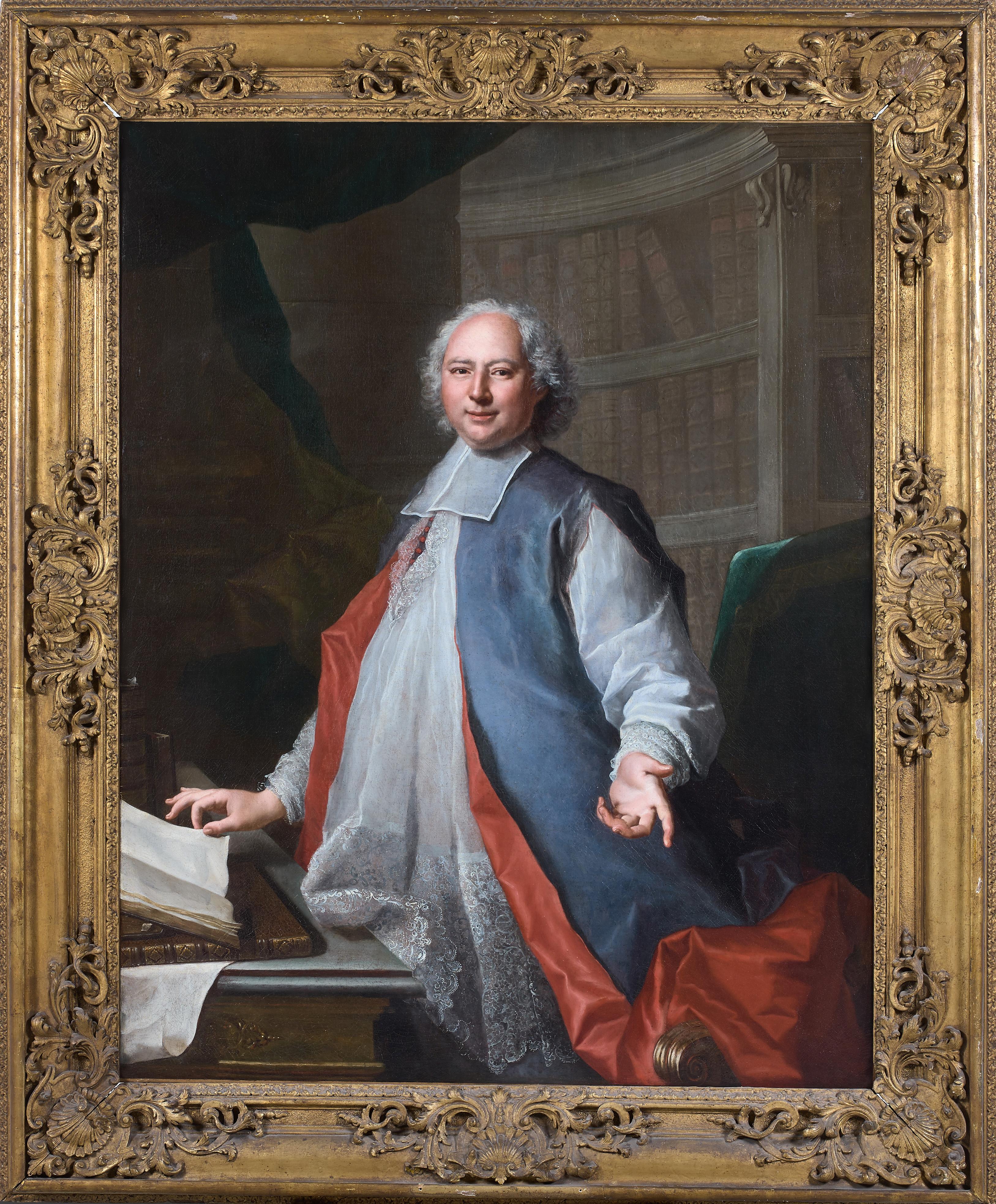 45Attribu? ? Jean-Baptiste Oudry Paris, 1686 - Beauvais, 1755-Portrait d'un eccl?siastique dans sa biblioth?que.jpg