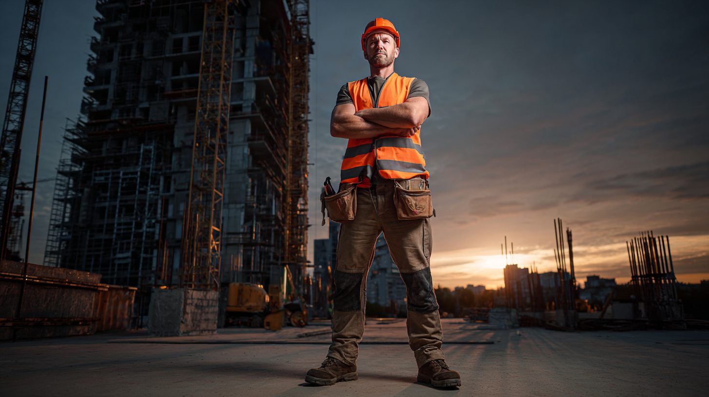Дмитрий Соколов — фото эксперта в полевой одежде на фоне высотного строительного объекта, средний возраст, уверенная поза