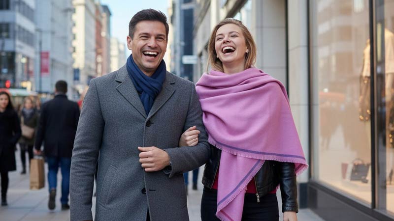 Шерстяной платок цветной из тонкой шерсти ягнят