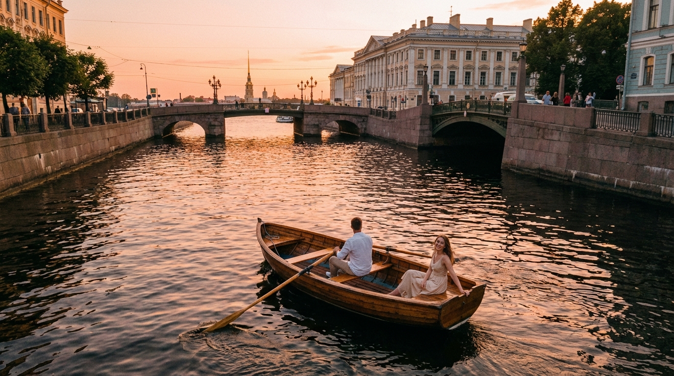 Прогулка по каналам Санкт-Петербурга на лодке