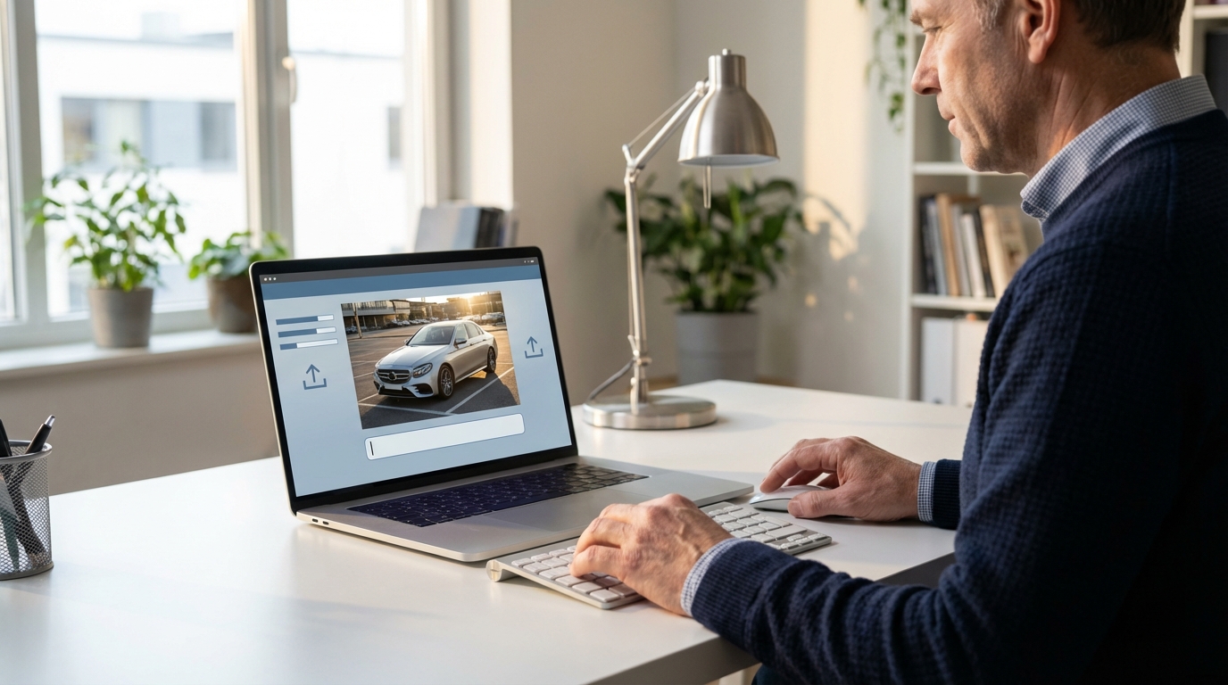 Процесс продажи автомобиля через онлайн-платформу с фото и описанием