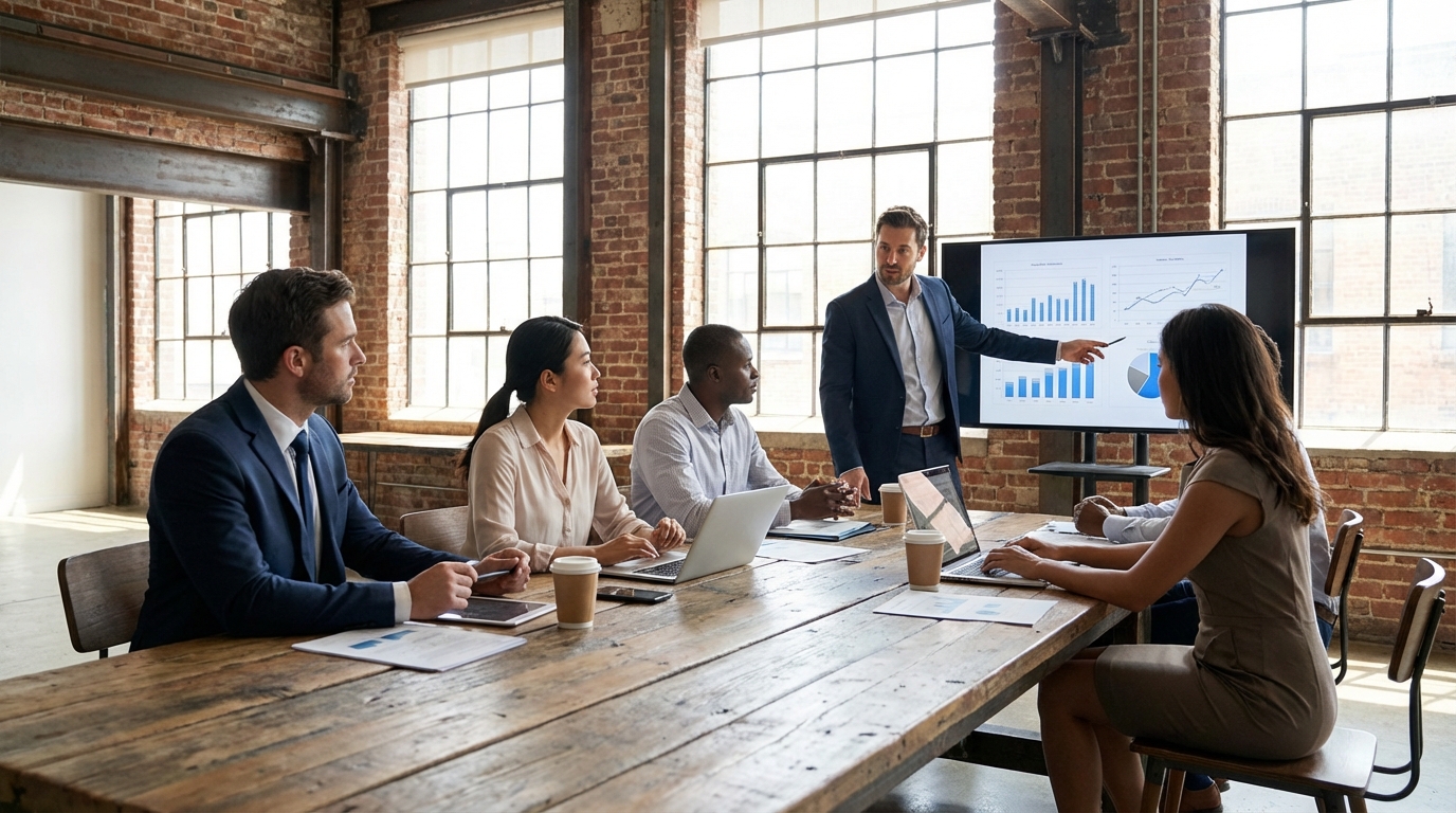 Переговоры в лофте с иностранными партнёрами