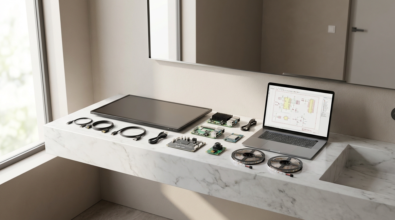 Подбор оборудования для умного зеркала в ванной