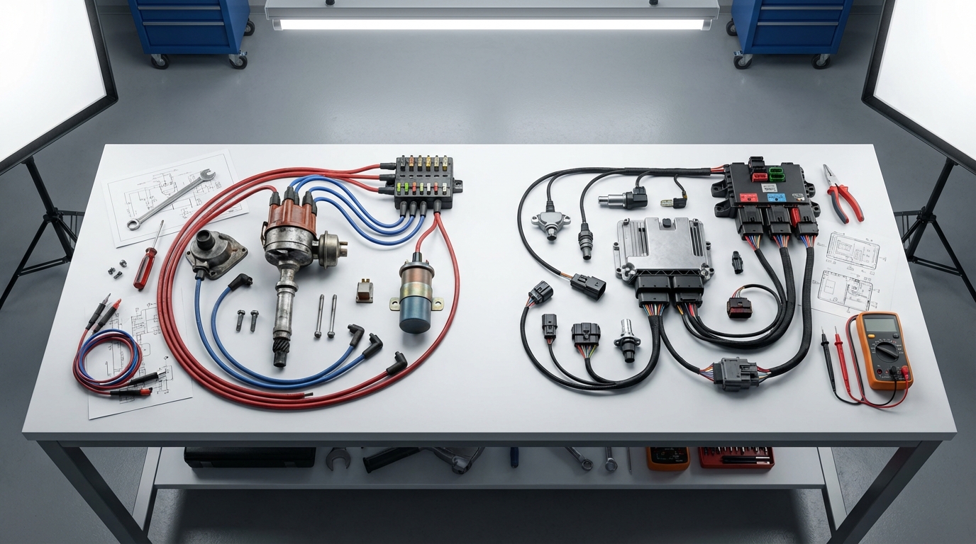 Сравнение систем распределения питания в автомобиле