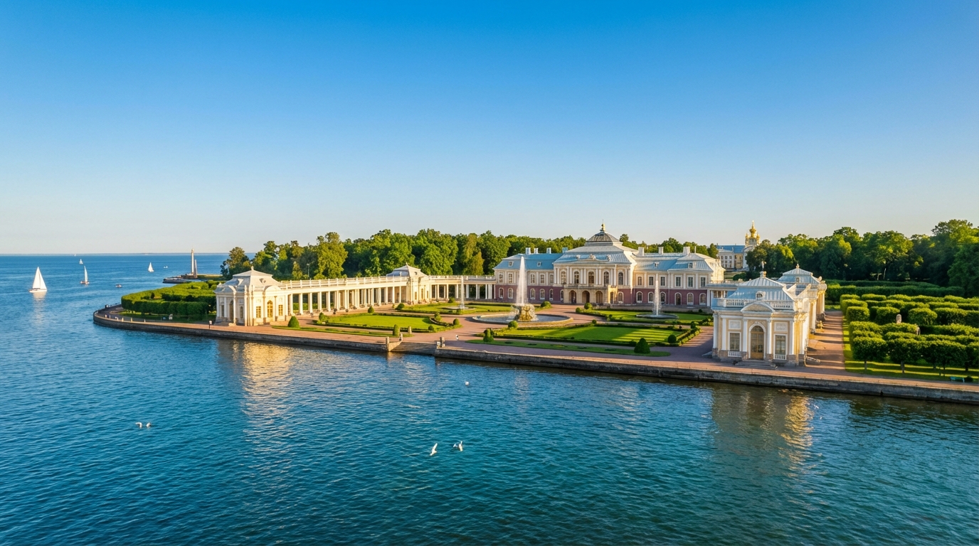 Уникальные панорамы Санкт-Петербурга с борта 'Метеора' до Петергофа
