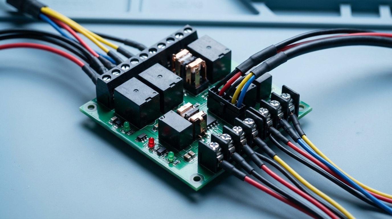 Схема релейного модуля для коммутации сигналов в спецтехнике