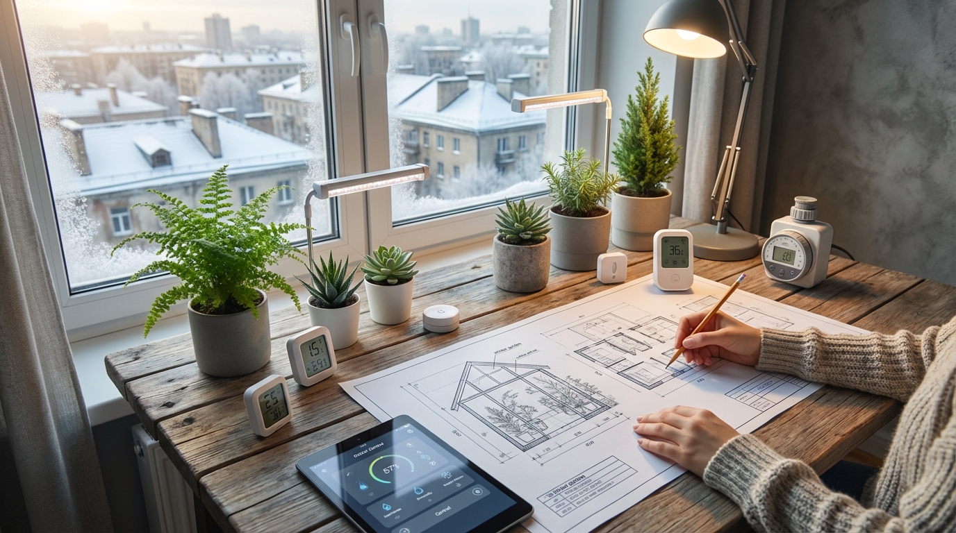 Планирование зимнего сада в квартире с элементами автоматизации