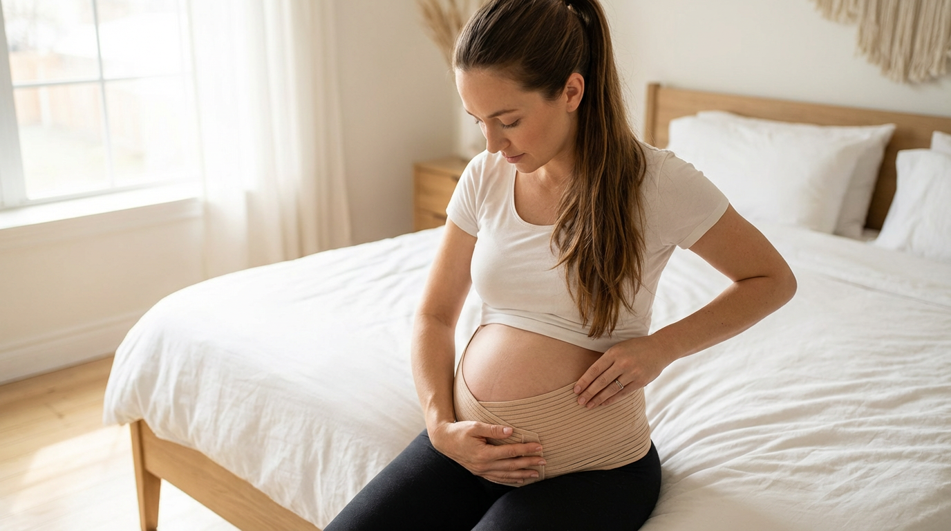 Пошаговое надевание бандажа для беременных
