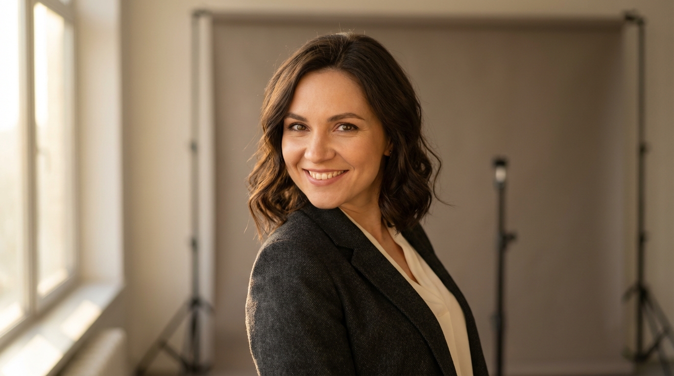 Елена Воробьева — студийный портрет автора статьи в естественном освещении