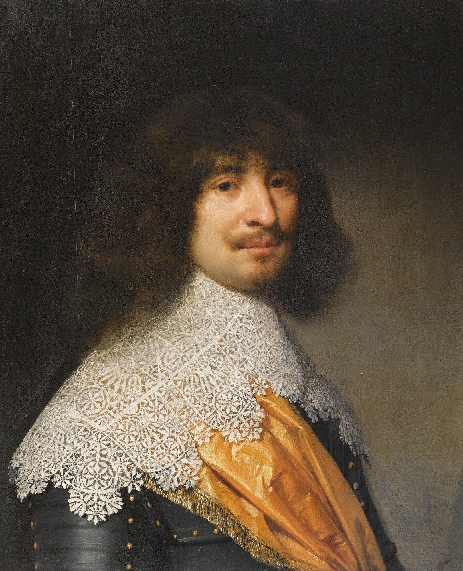 Honthorst_-_PORTRAIT_OF_A_GENTLEMAN,_PROBABLY_SIR_THOMAS_ASTON_(1600-1646)_IN_A_WHITE_LACE_COLLAR_AND_A_FRINGED_SASH,_.jpg
