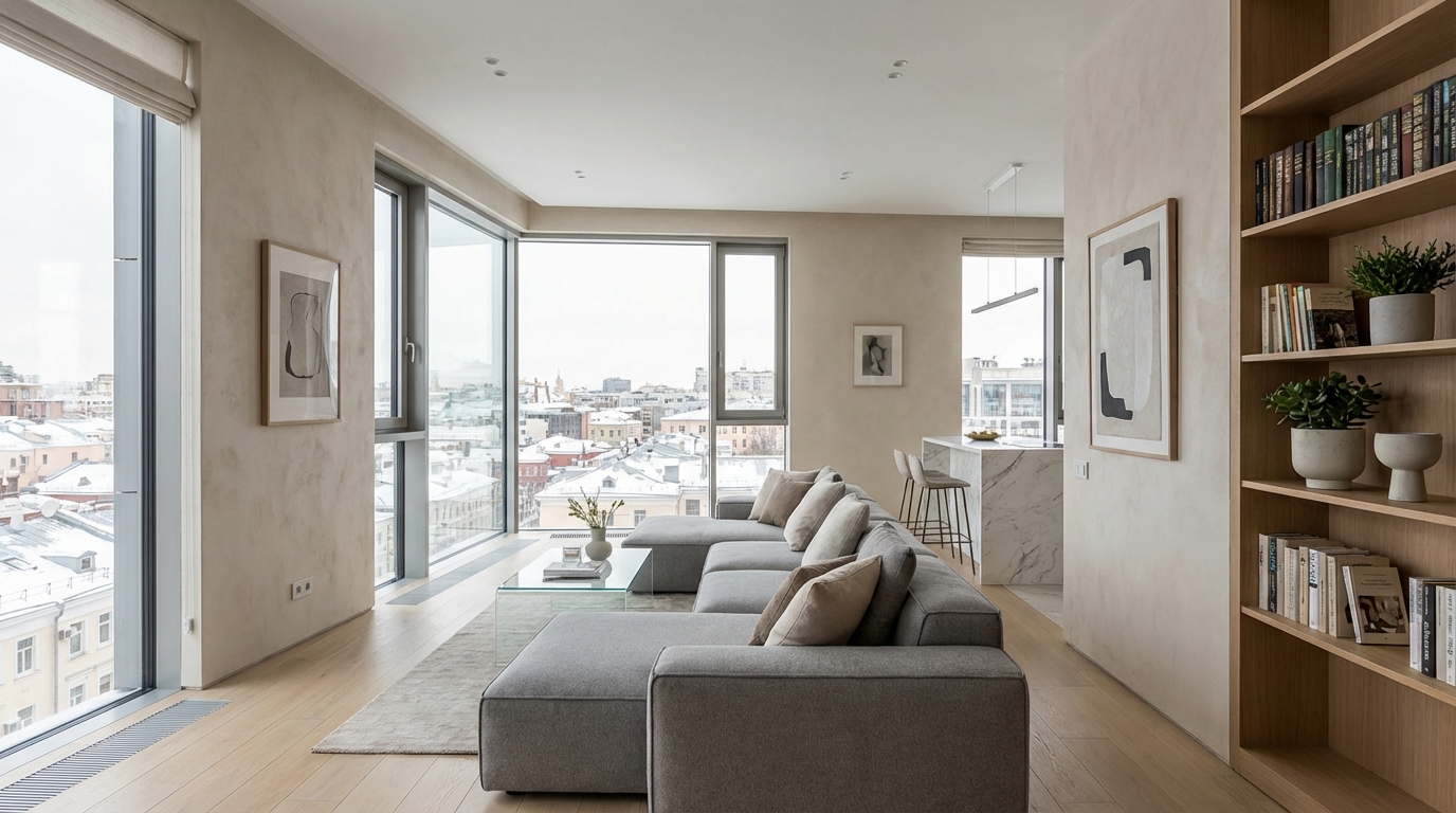 Интерьер московской квартиры, разработанный студией дизайна