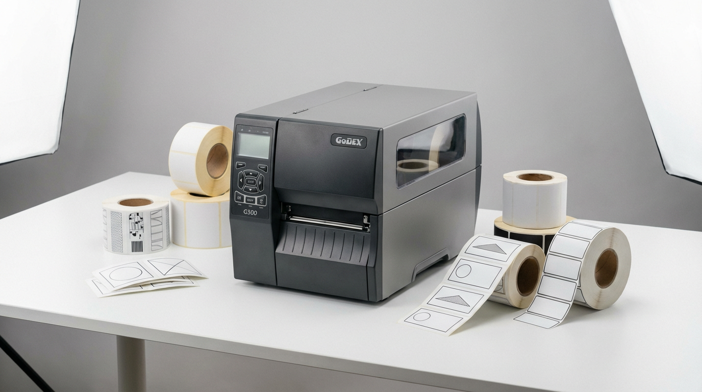 Общий вид принтера Godex G500 с этикетками
