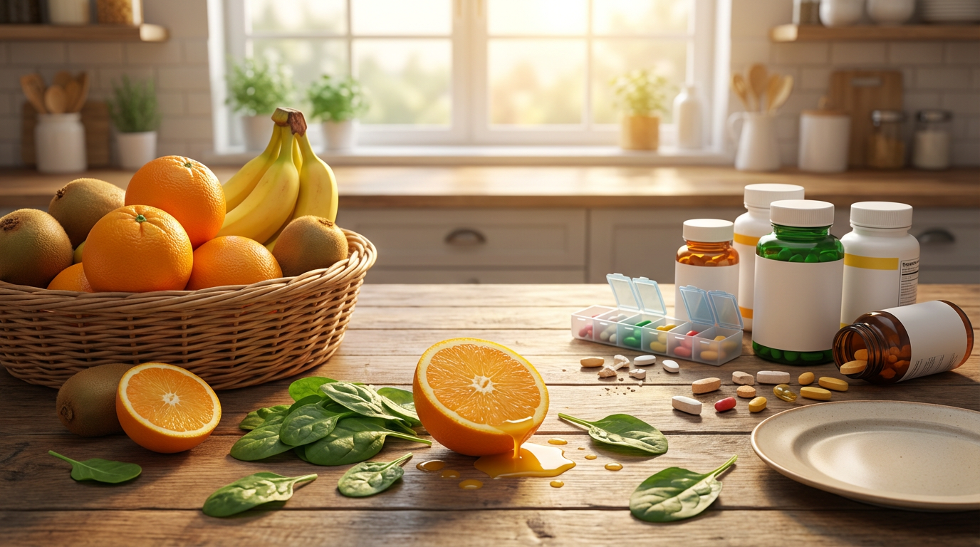 Иллюстрация распространенных мифов о витаминах и их опровержение