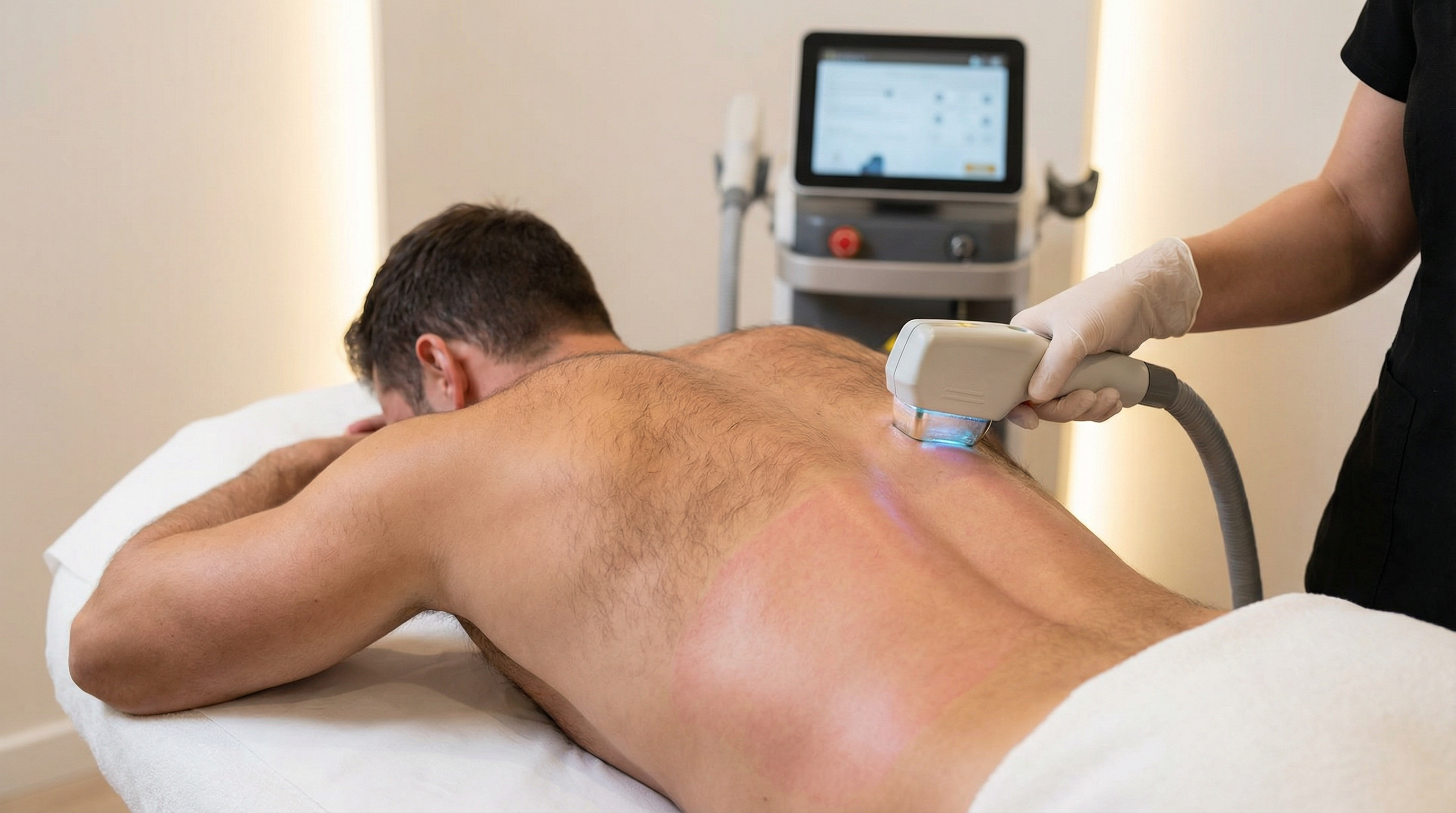лазерная эпиляция спины у мужчин — процедура диодным лазером