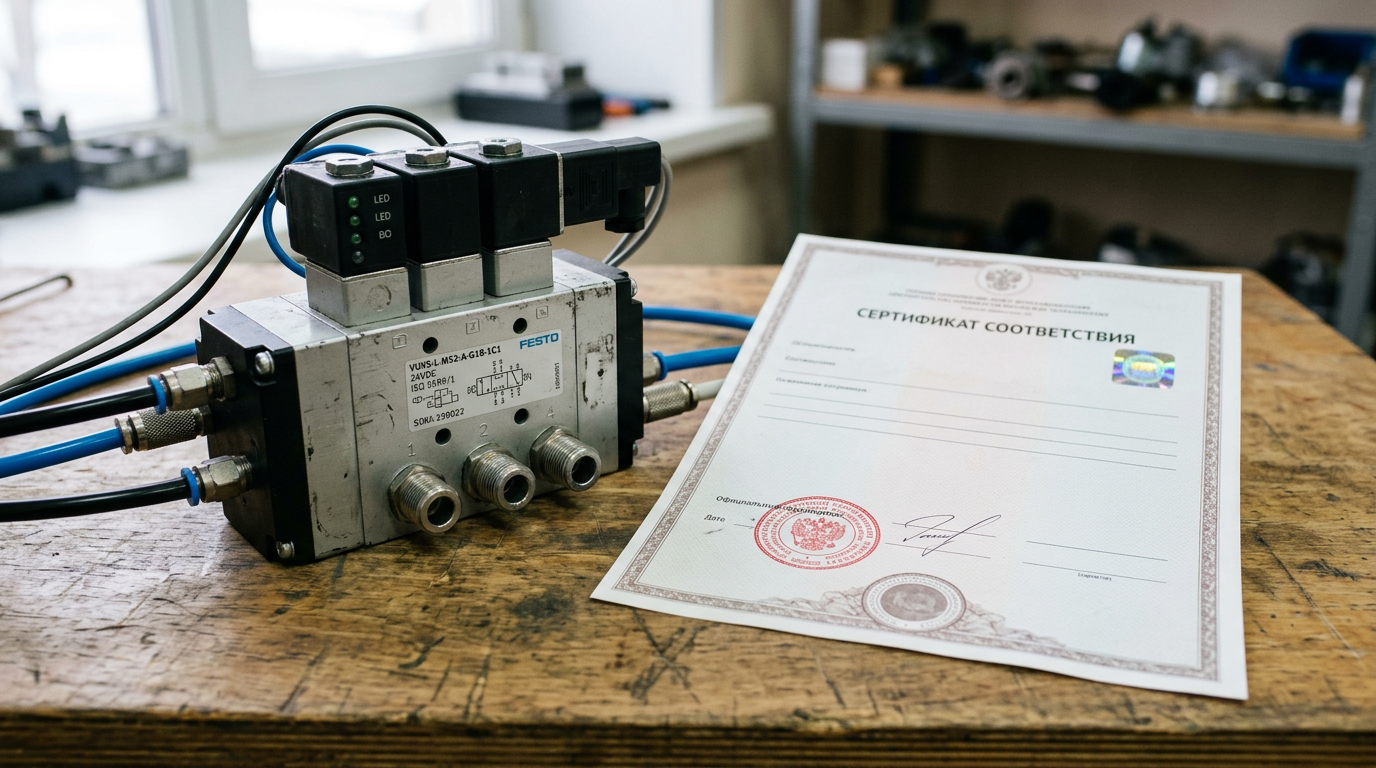 Сертификат ЕАС на пневматический распределитель аналог Festo VUVS