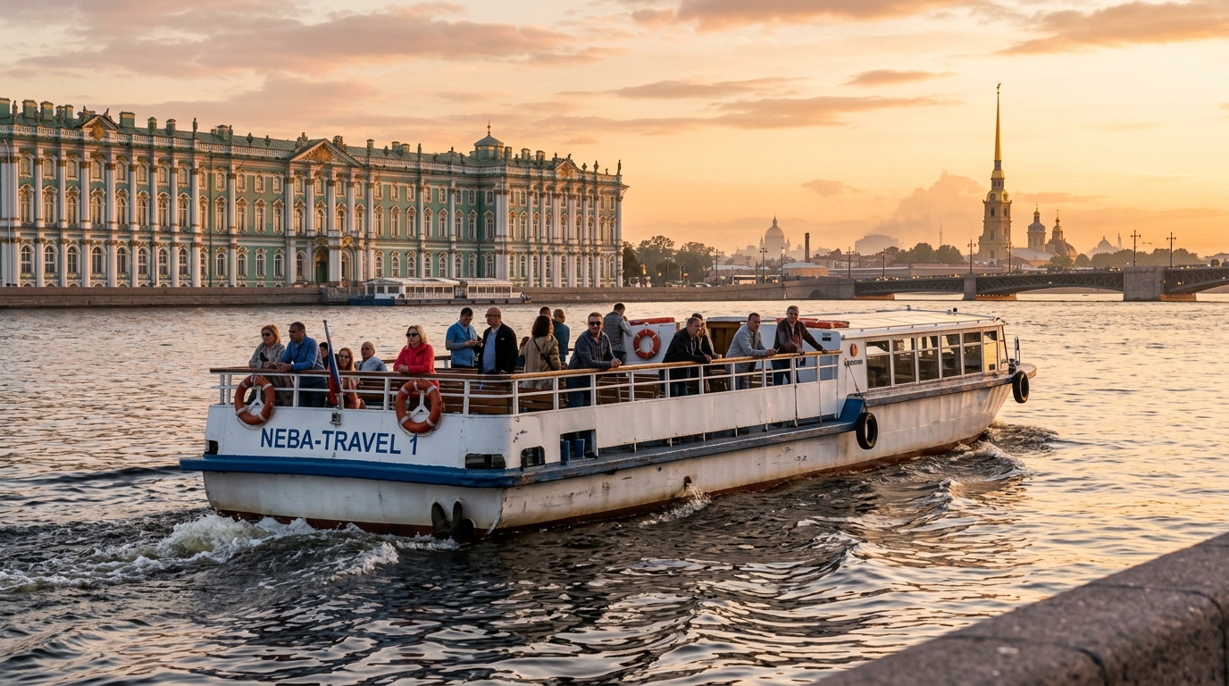 Маршрут теплохода по Неве и каналам Санкт-Петербурга