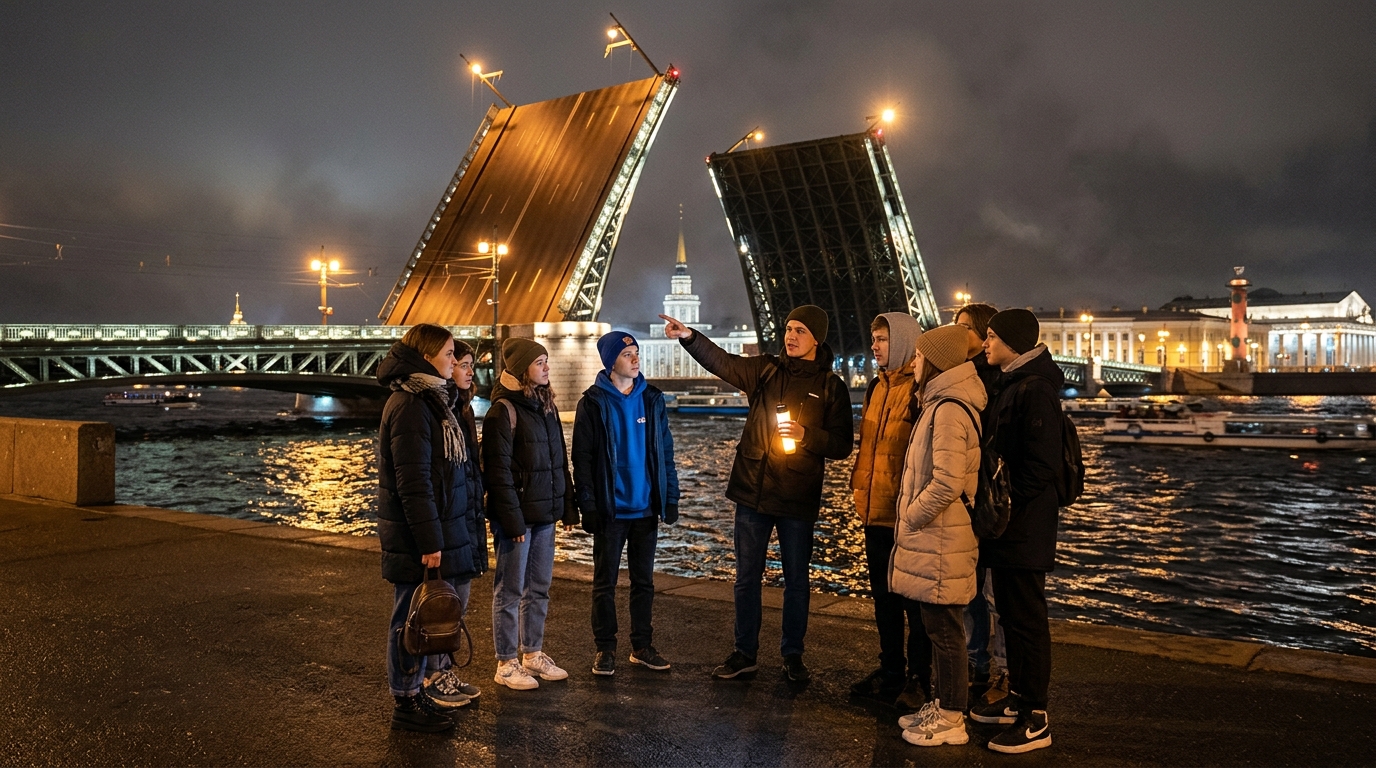 Ночные экскурсии к разводным мостам как способ пробудить в подростках интерес к истории родного города