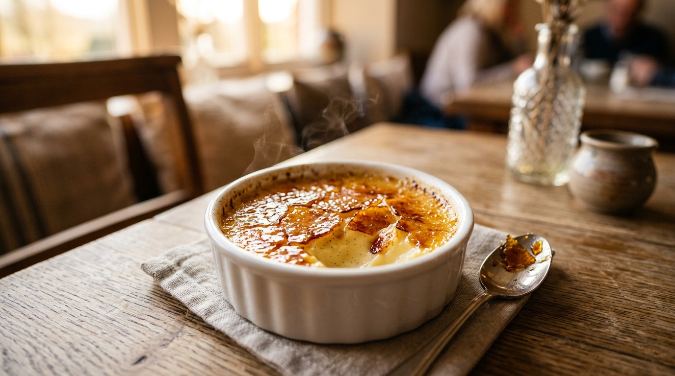 Крем-брюле с карамельной корочкой, приготовленный дома по ресторанному методу