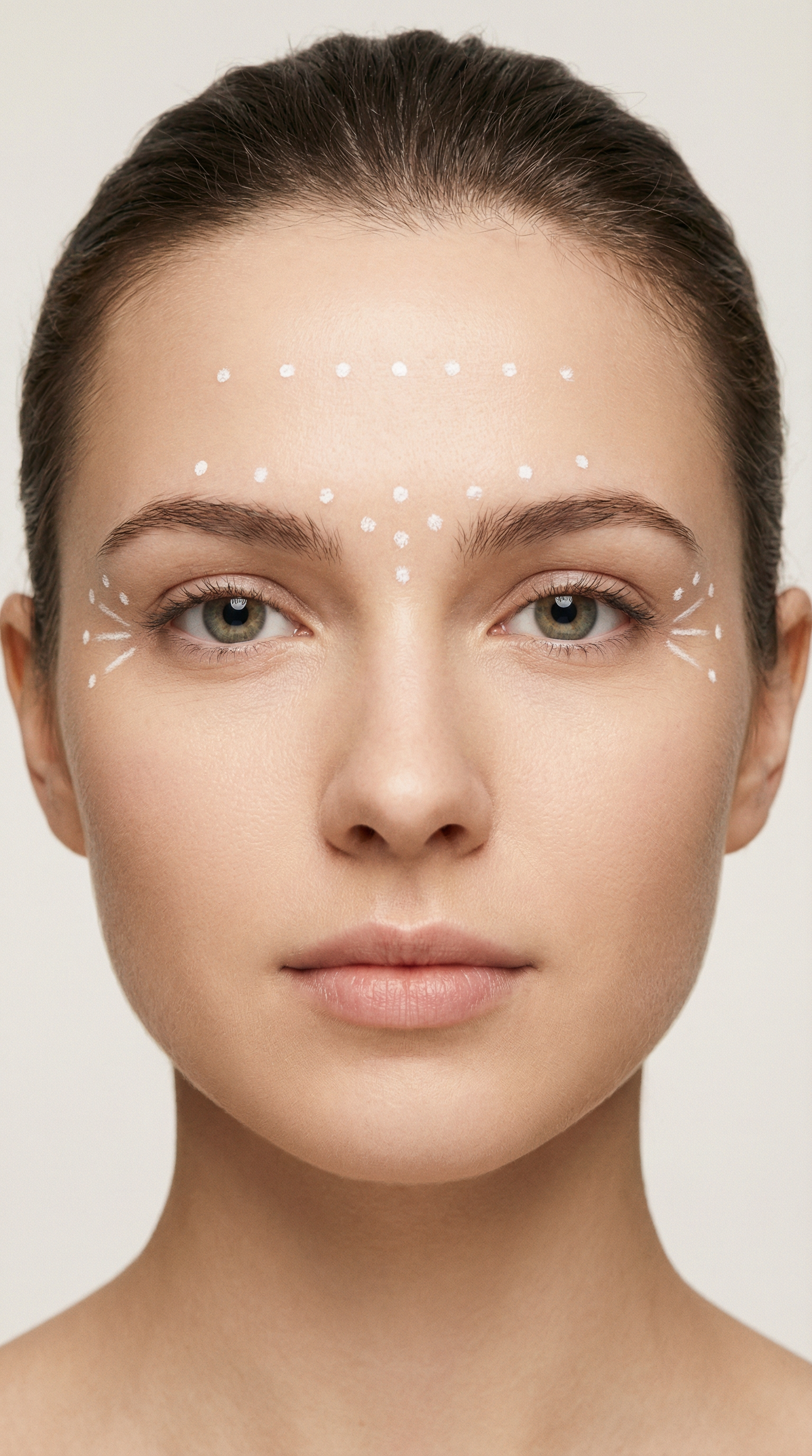 зоны введения ботулотоксина на лице — лоб межбровье гусиные лапки